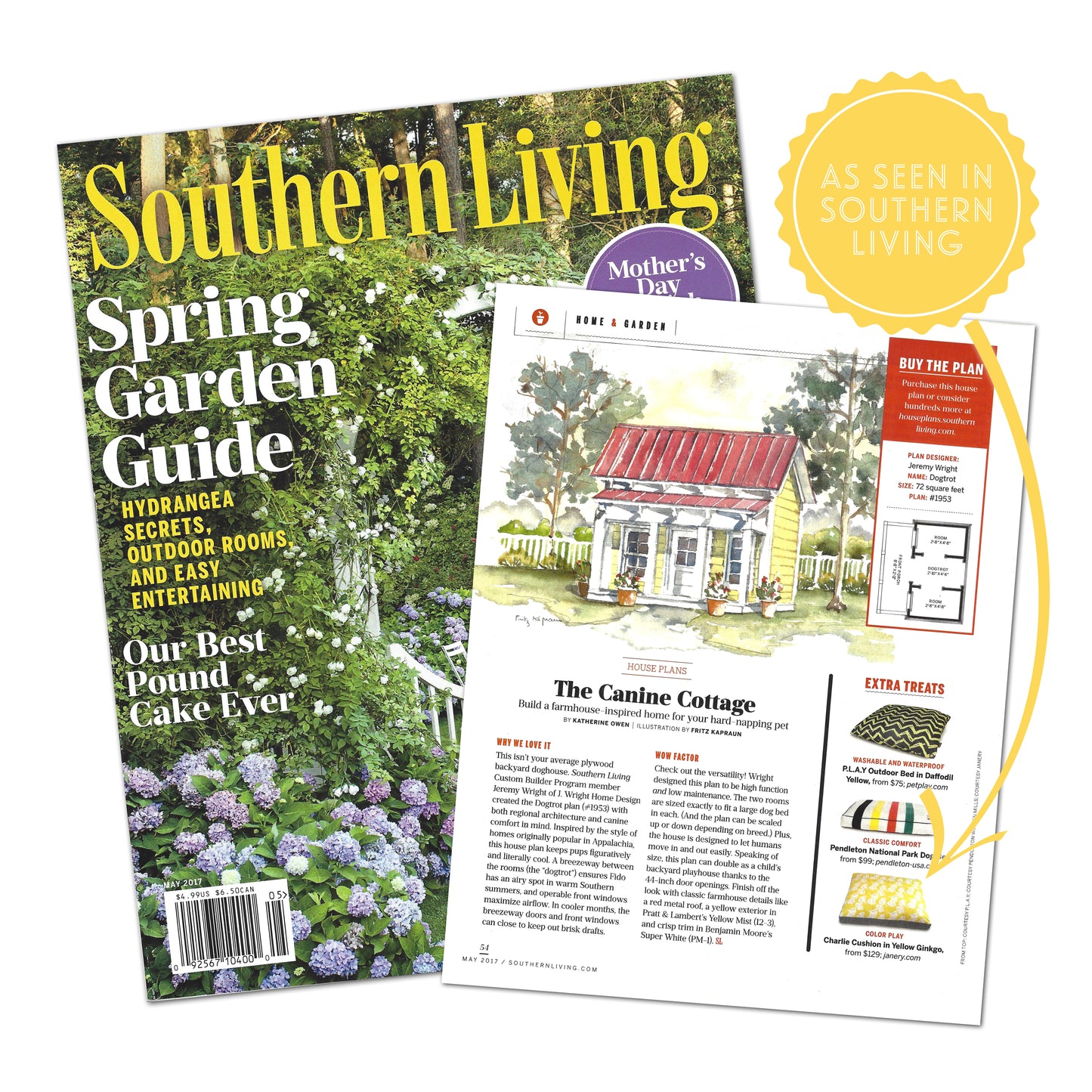 Spotted: Janery's Charlie Cushion in Southern Living!
