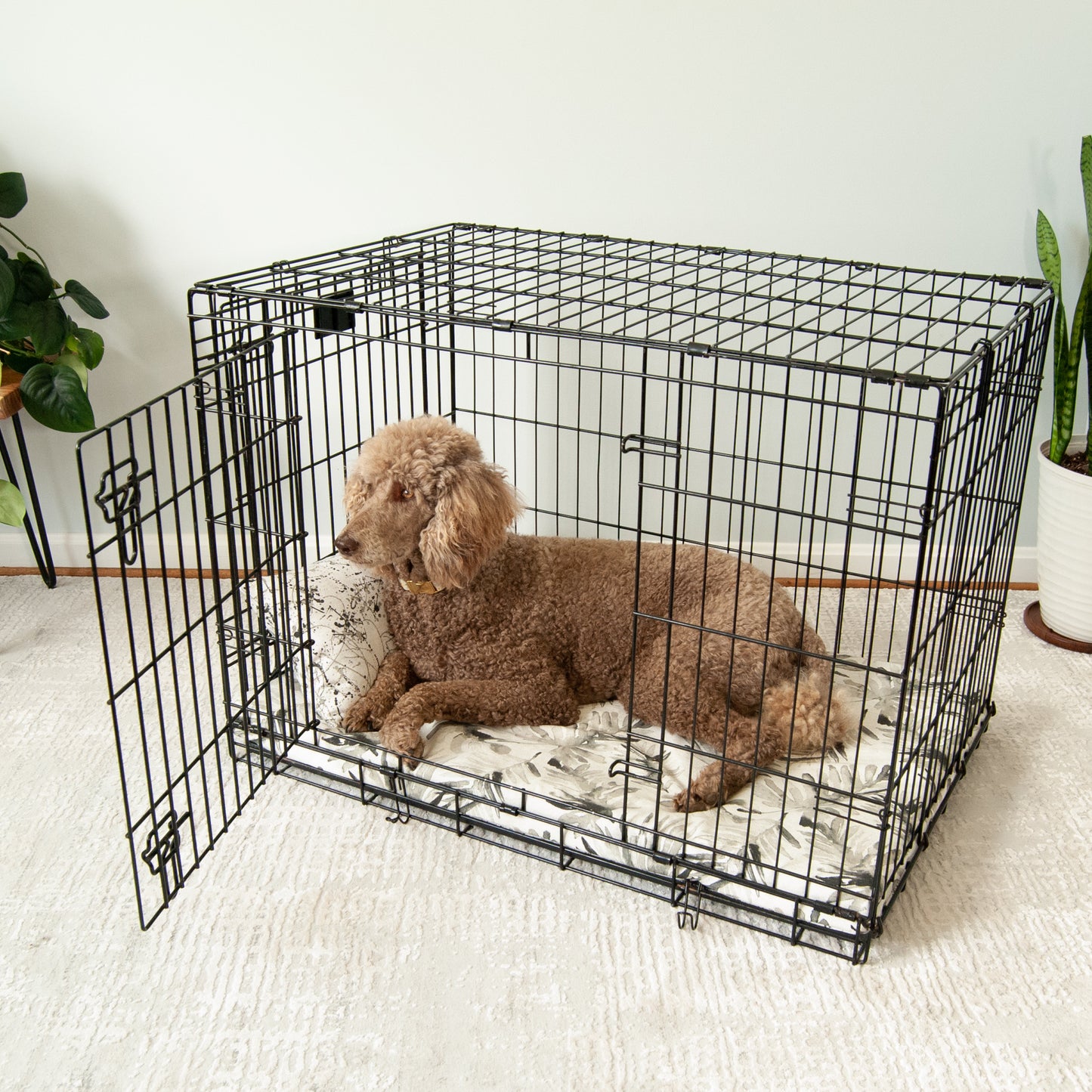 Waterproof Dog Lounger | Gray Plaid