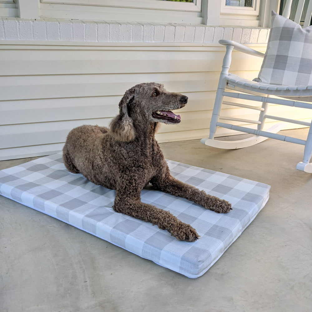 Waterproof Dog Lounger | Gray Plaid